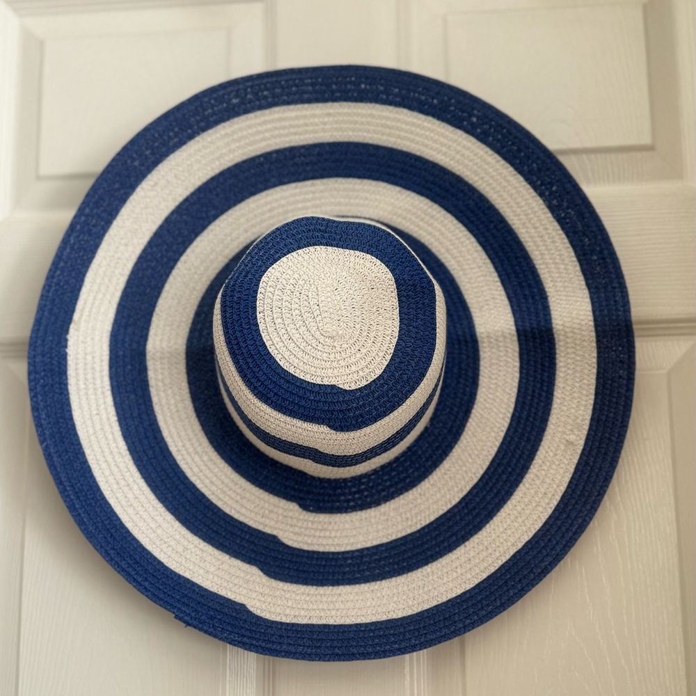 Blue and White Striped Sun Hat